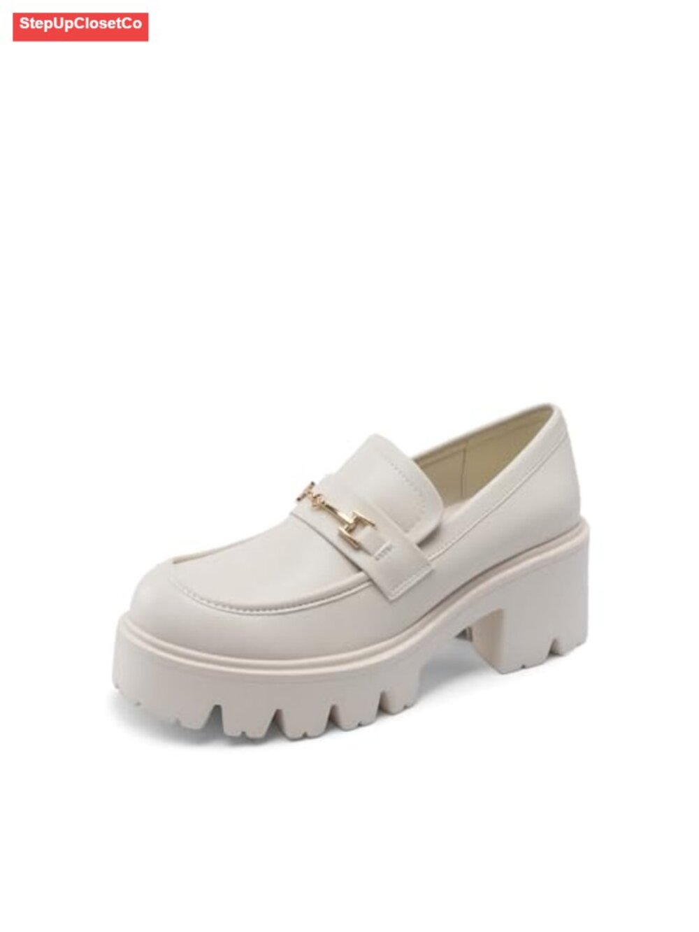 Womens Platform Chunky Loafers Memory Foam Casual Slip-On Shoes
